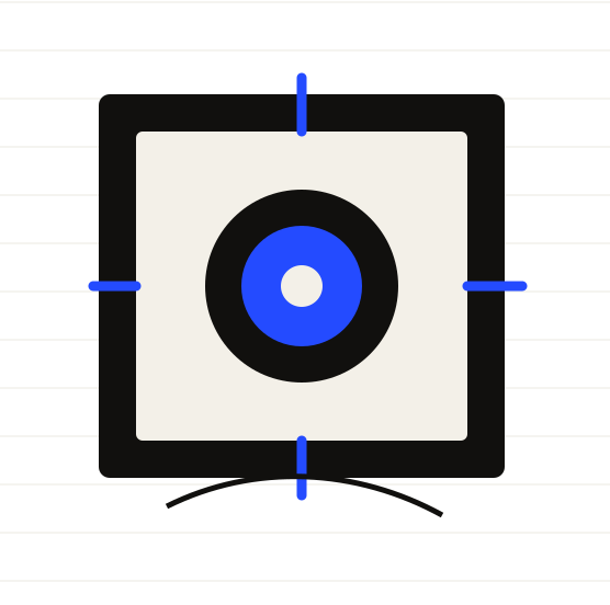 Abstract plate: an immutable governor around a blue capability aperture